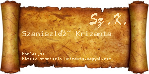 Szaniszló Krizanta névjegykártya